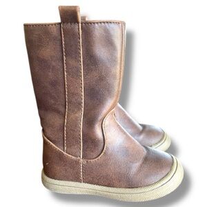 Toddler Cat & Jack Size 5 Tall Brown Leather Zip Up Fall Boots